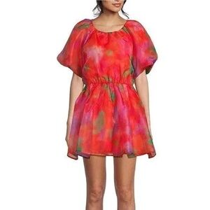 Chelsea & Violet Organza Puff Sleeve Dress
